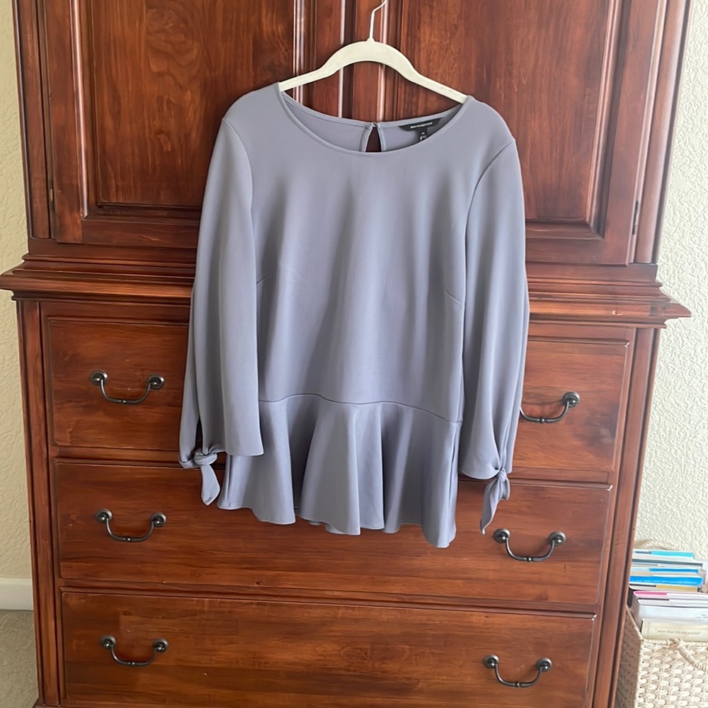 Banana Republic Grey Tie Sleeve Top